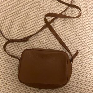 Leather Jcrew brown camera bag
